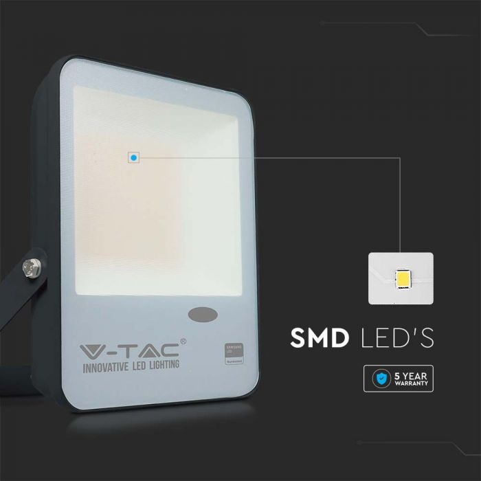V-TAC VT-57 50W LED Floodlight with Photocell Sensor – Samsung Chip, IP65, 6500K