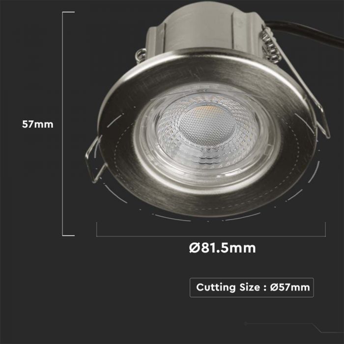 V-TAC VT-885 5W Fire-Rated Spotlight Fitting Samsung Chip 6400K Dimmable IP65