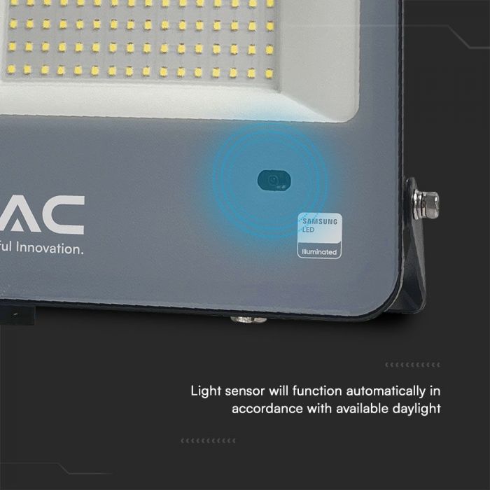 V-TAC 100W LED Floodlight VT-44103 – Samsung Chip, Photocell Sensor, IP65 6500K Black