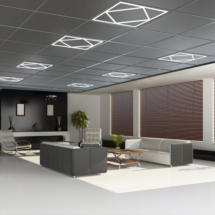 Manningham Lighting 600x600 LED Diamond Lattice Edge Lit Frame Ceiling Recessed Panel Light