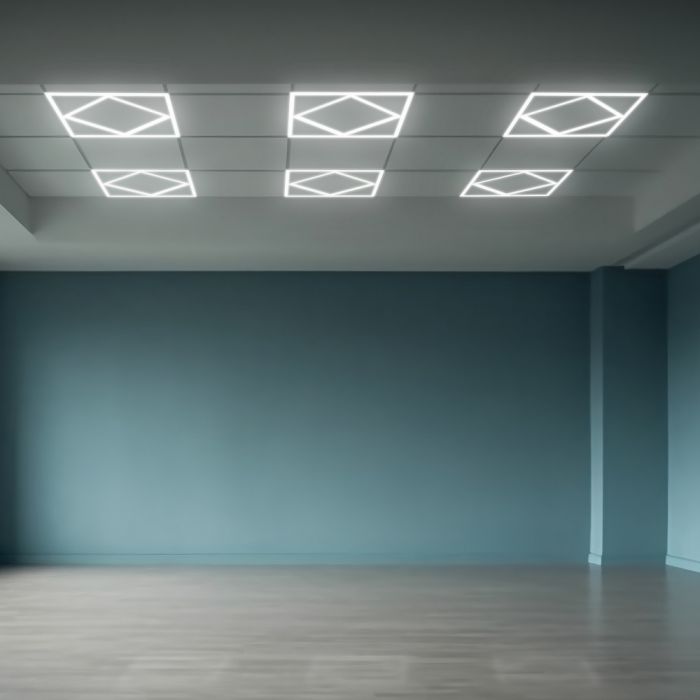 Manningham Lighting 600x600 LED Diamond Lattice Edge Lit Frame Ceiling Recessed Panel Light