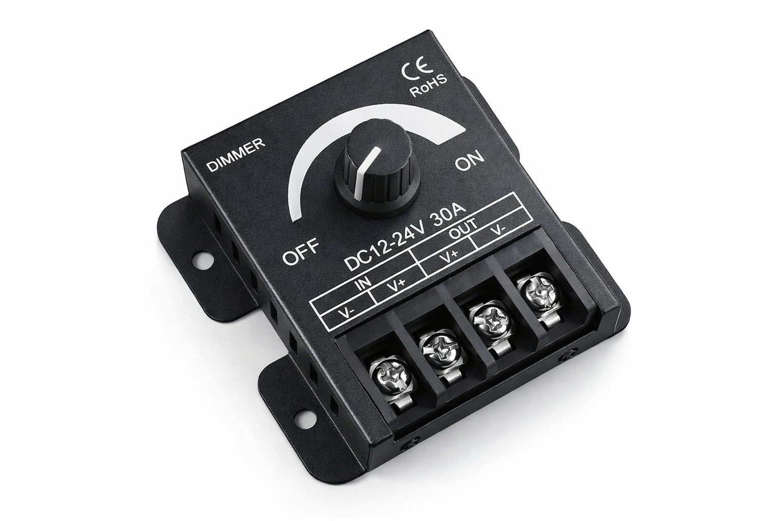 Slim 24V 60W LED power supply unit with metal housing, ventilation slots and terminal connections, shown on a light grey background.