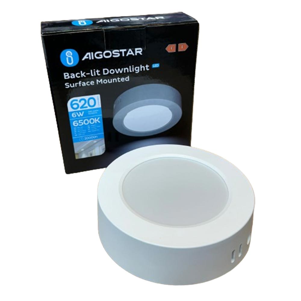 Aigostar 6W LED Light Round Surface Mounted Under Cabinet Cuppboard Shelf Daylight Back Lit