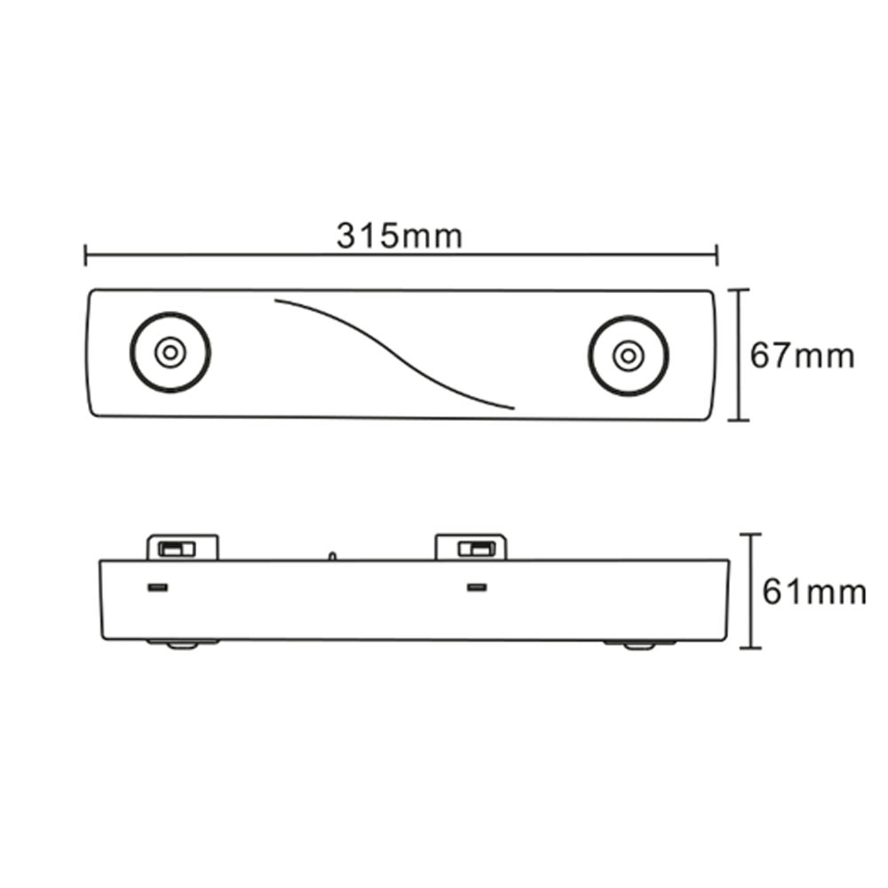 3W Non-Maintained LED Emergency Light 3 Circuit Track Fitting 3Hr Backup