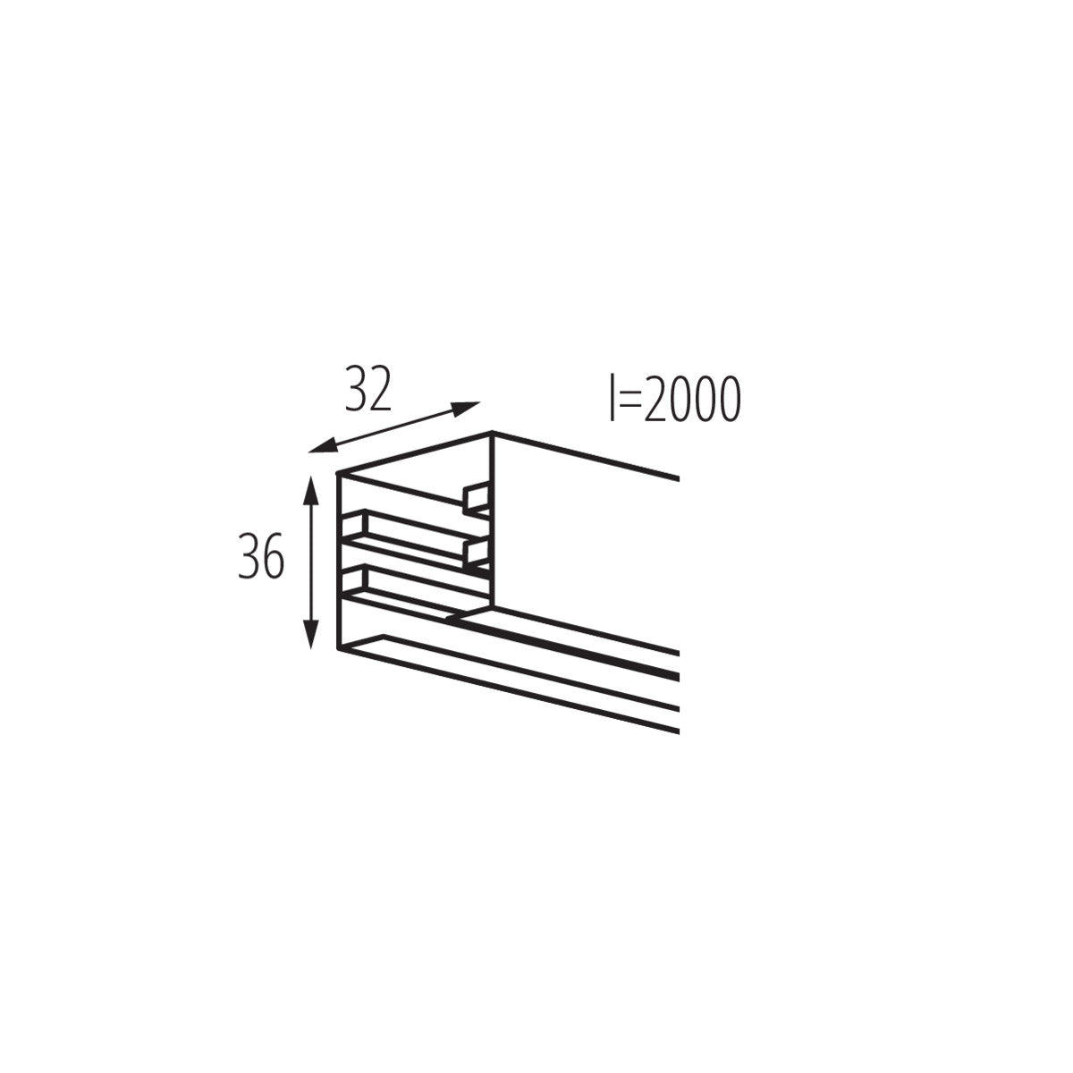 Kanlux TEAR 2M 3C 3 Circuit Track Rail System - Designed for Creative Retail or Residential Applications