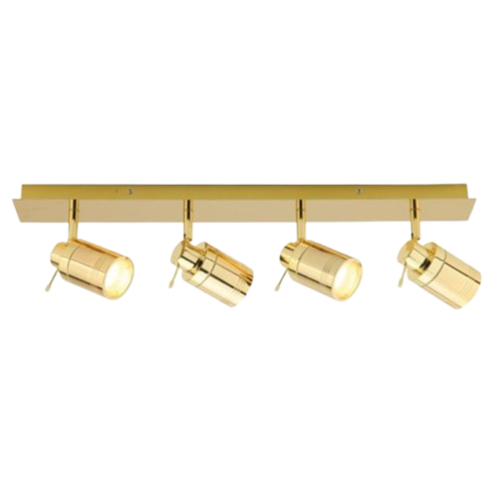 FORUM Scopius 4LT Ceiling Mounted Spotlight Bar Polished Brass GU10-IP44