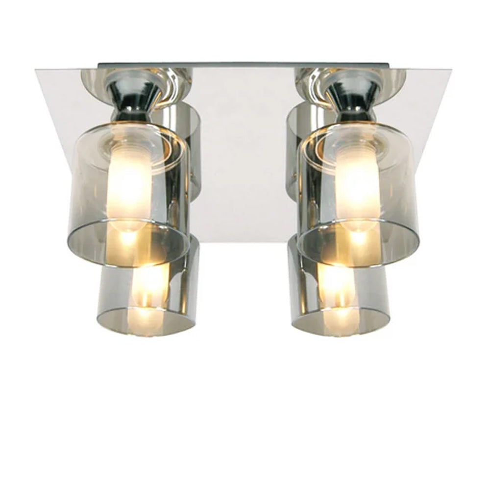 FORUM Taurus 4LT Ceiling Fitting Light Chrome/Smoked Glass G9-IP44