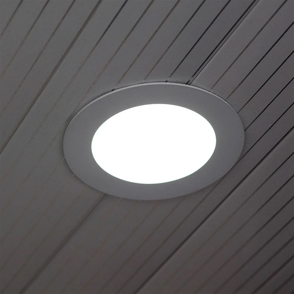 V-TAC VT-307 3W Round Recessed Slim LED Ceiling Panel Light - 6400K Daylight White