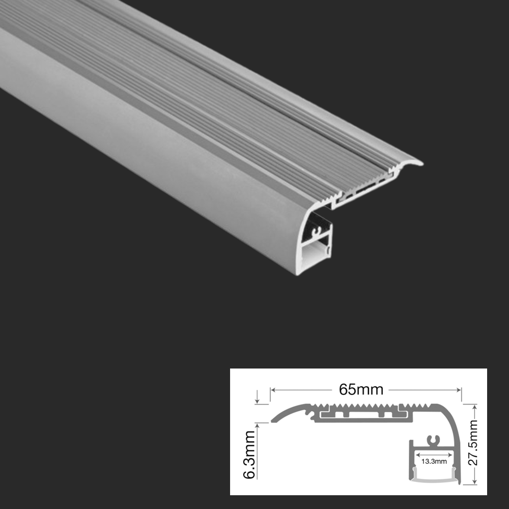 LED Stair Edge Nosing Trim Aluminium Profile LED Strip Tape Light Profile 1M