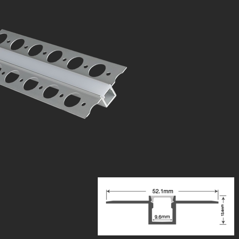 1M LED Strip Recessed Aluminium Profile Housing Plaster In Extrusion Bar 2.5M