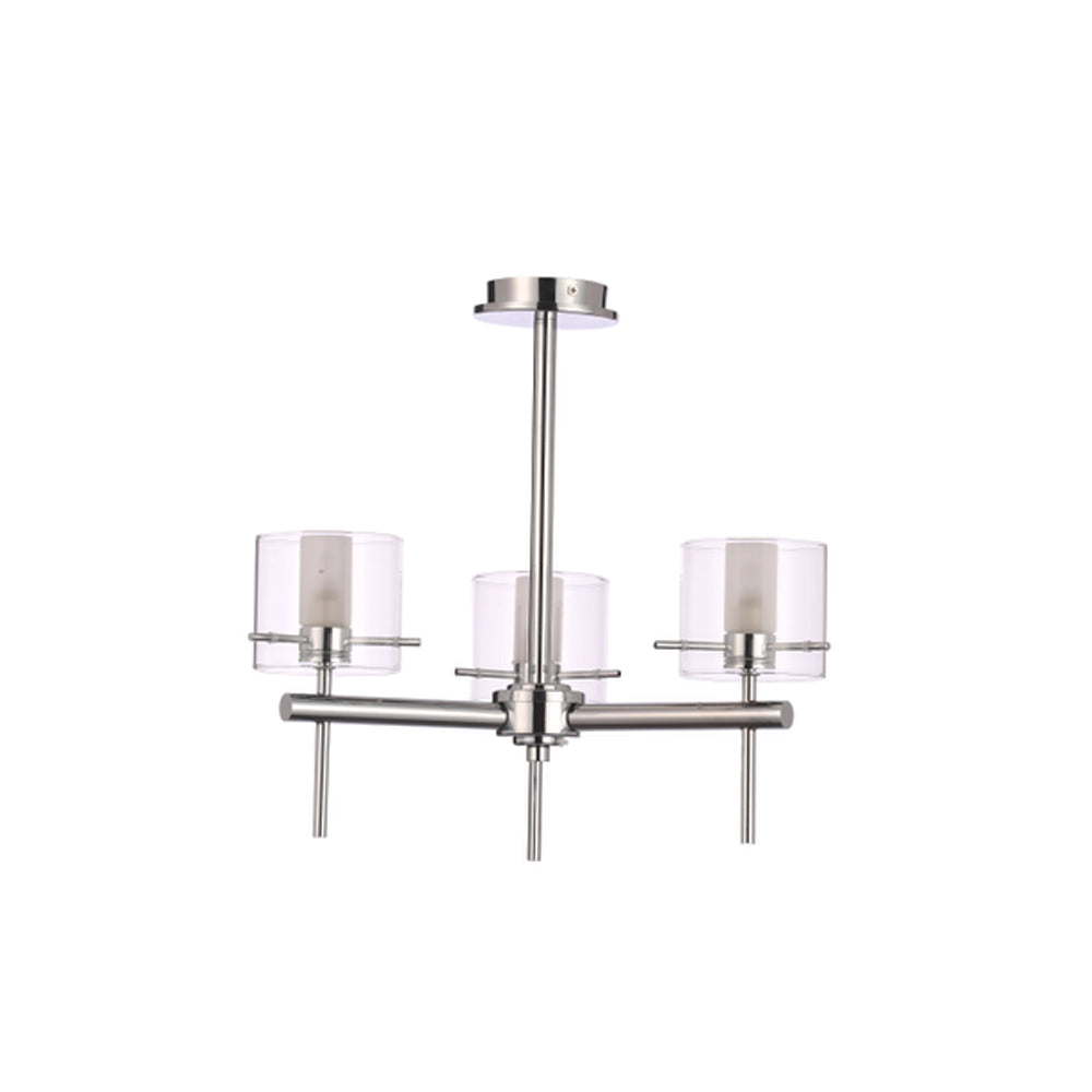 FORUM Gene 3LT Cylinder Ceiling Mounted Flush Light Chrome G9-IP44