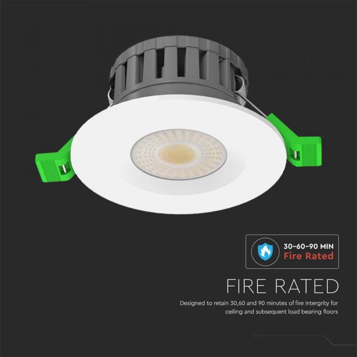 V-TAC IP65 Fire Rated LED Downlight – Dimmable Multi CCT & Wattage, Insulation Coverable, Choice of Bezels
