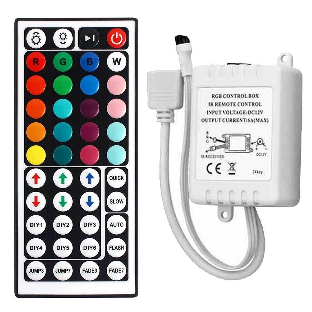 Manningham 12V 44 keys IR Remote Control Controller DC RGB LED Strip Light 3528 5050
