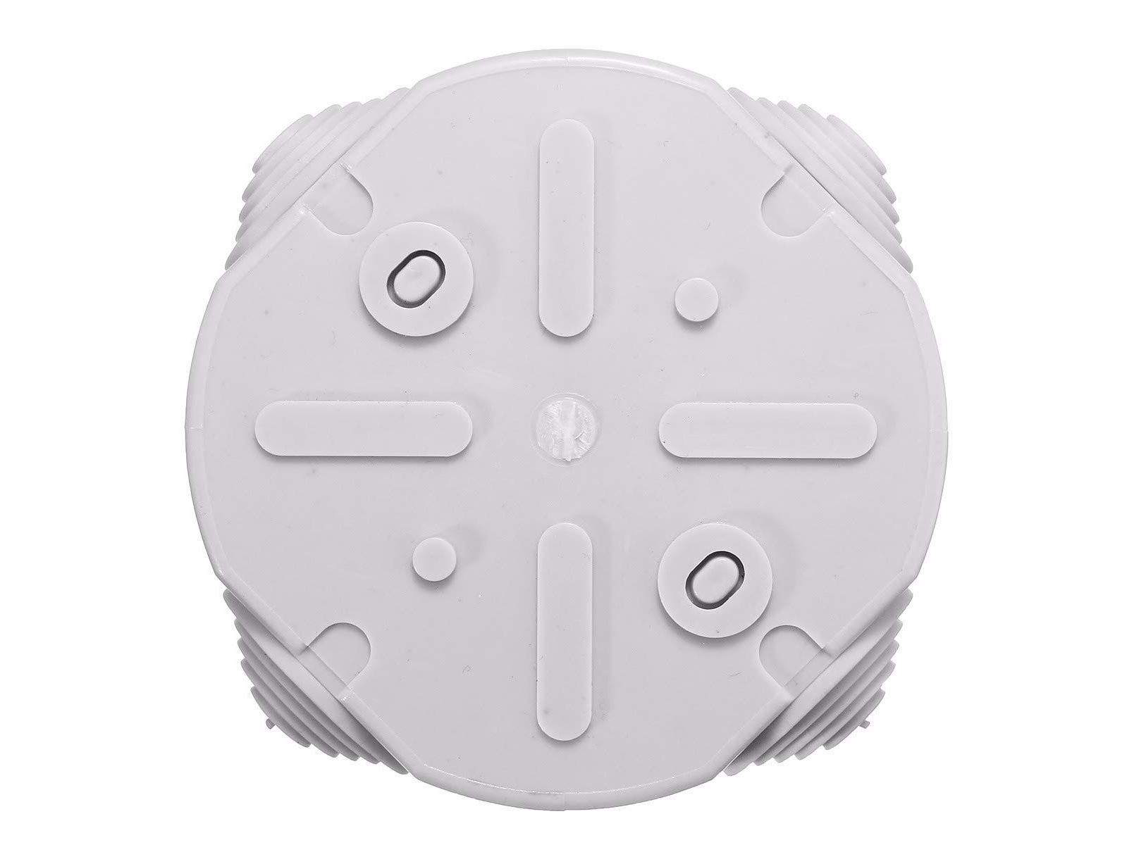 ESR R080 80mm x 35mm IP44 Round Electrical Junction Box with Rubber Cable Entry Grommets Snap-on Lid Splashproof Weatherproof CCTV Cable Connection