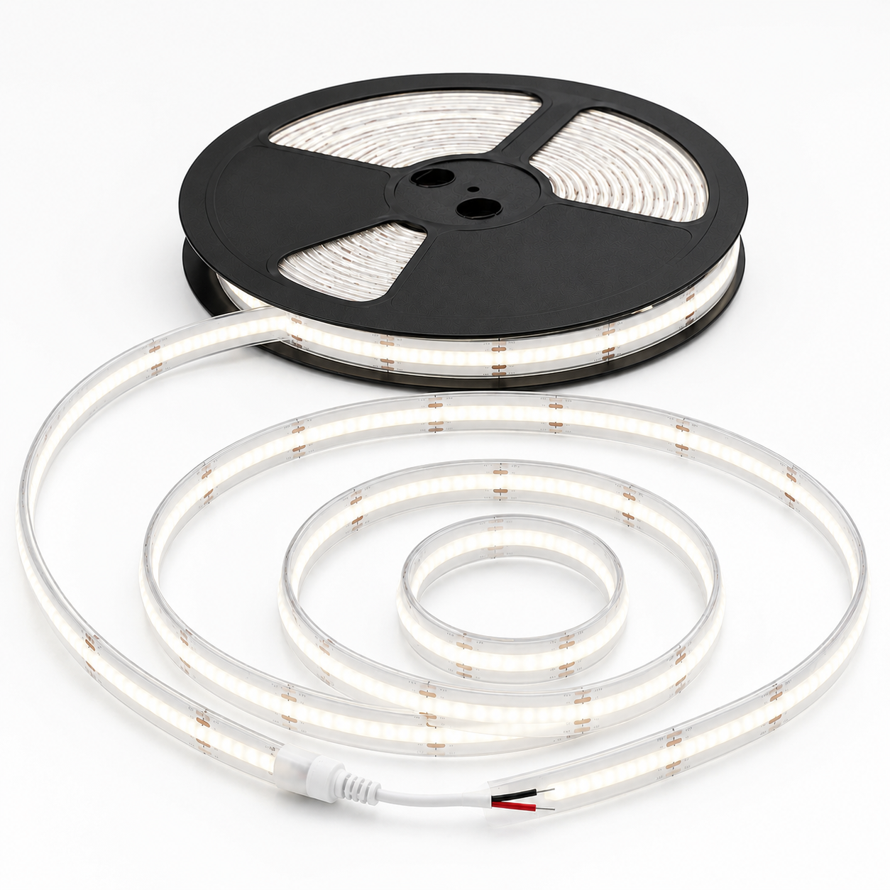 24V COB LED Strip Light Neutral White 4000K – IP68 Waterproof Dotless Super Bright Self-Adhesive LED Tape, 1m–100m