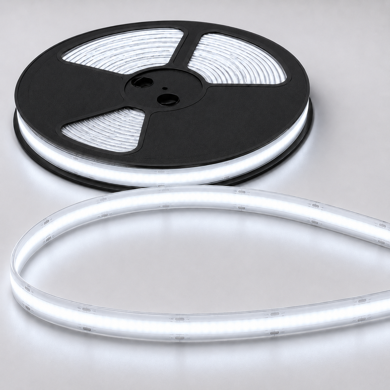 24V COB LED Strip Light Cold White 6500K – IP68 Waterproof Dotless Super Bright Self-Adhesive LED Tape, 1m–100m