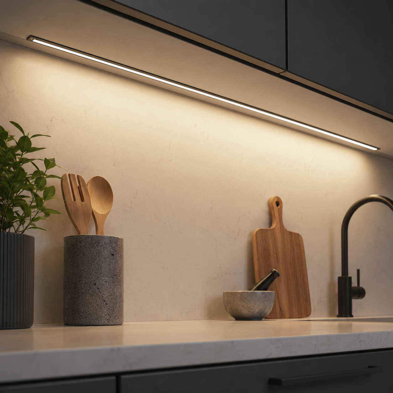 Black Surface Mounted Aluminium LED Strip Profile with Opal Diffuser – 2M Lengths | 2M–100M Kits