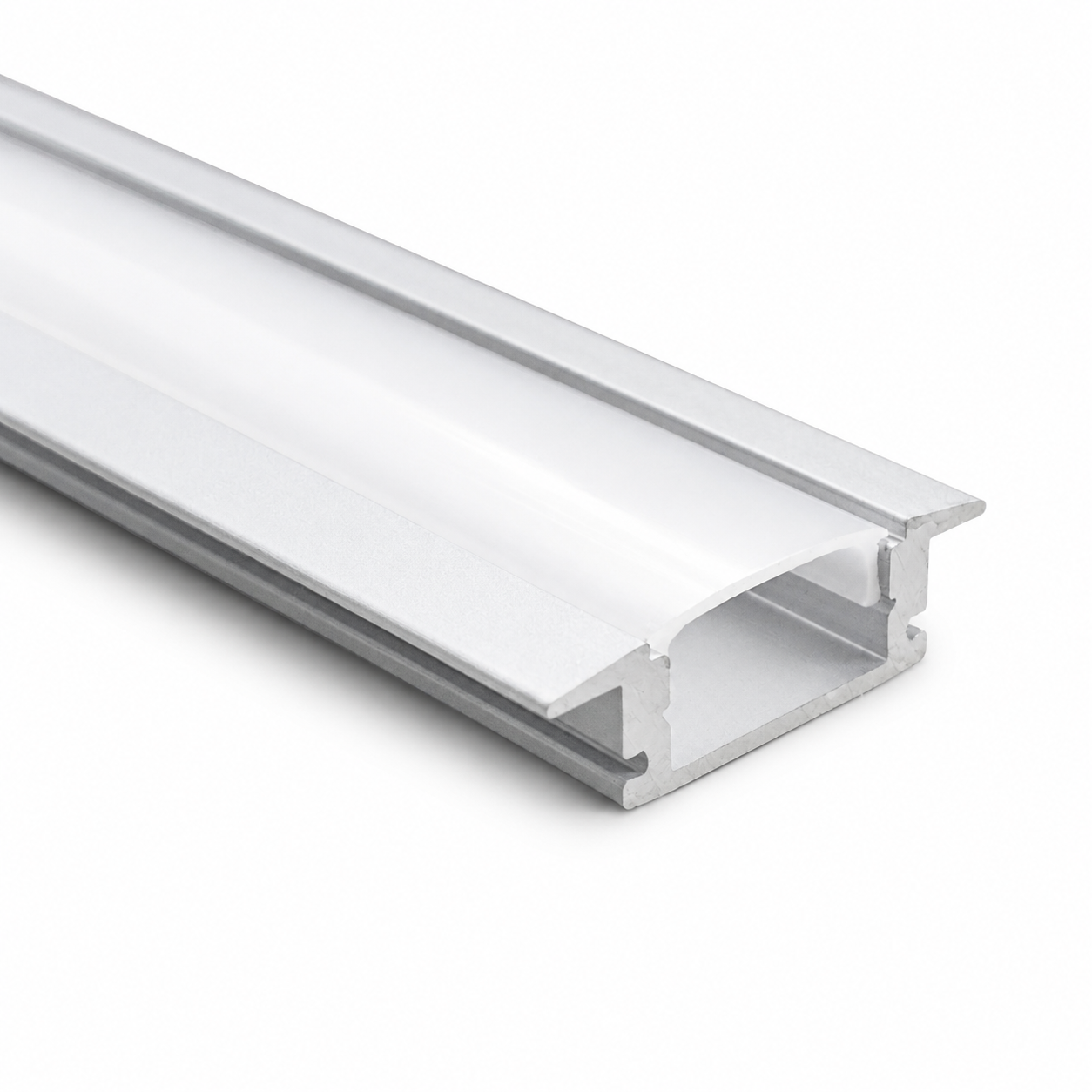 Recessed Aluminium LED Profile with Opal Diffuser – 2M LED Strip Channel Housing
