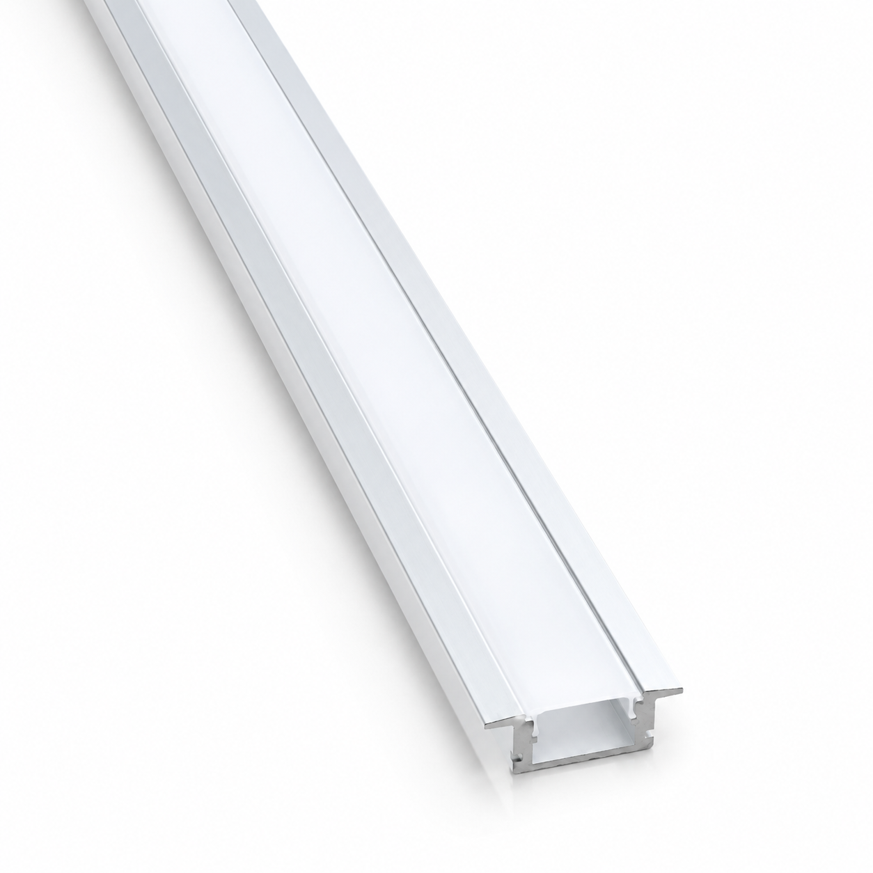 Recessed Aluminium LED Profile with Opal Diffuser – 2M LED Strip Channel Housing