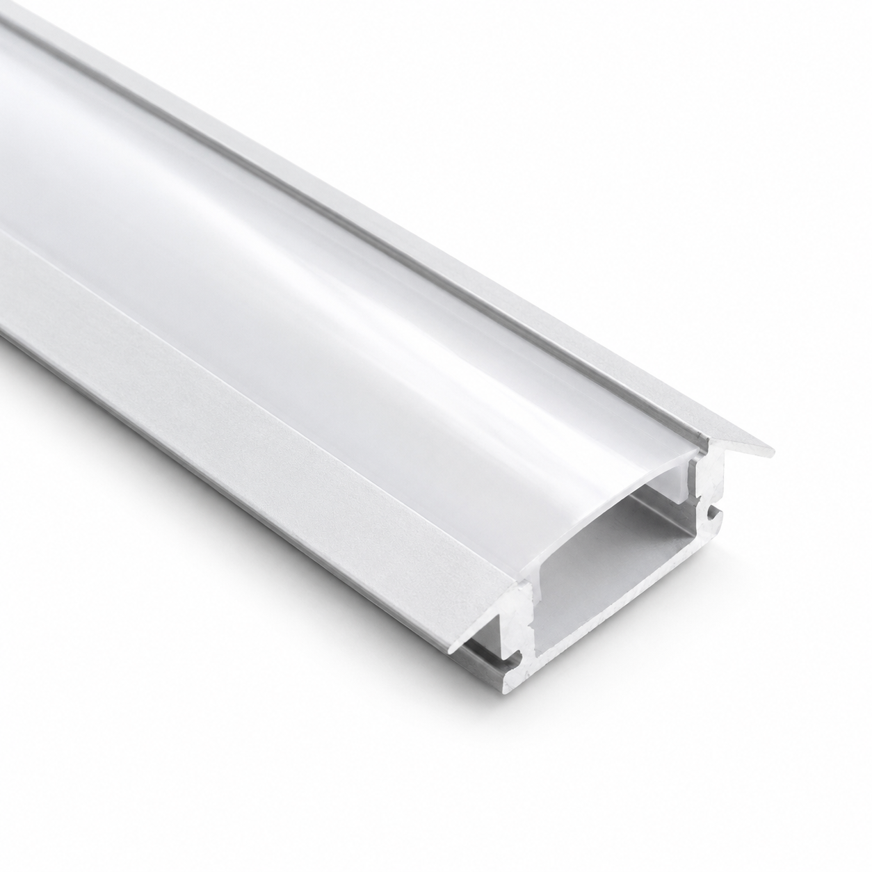 Recessed Aluminium LED Profile with Opal Diffuser – 2M LED Strip Channel Housing