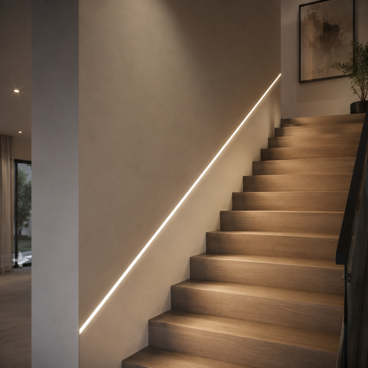 Recessed 20mm Plaster In Aluminium LED Strip Profile with Milky Diffuser – 2M Lengths | 2M–100M Kits