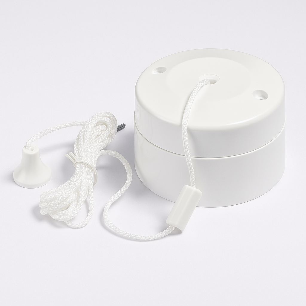 2-Way Ceiling Pull Switch – 6AX 1 Gang – White, Screw Terminal