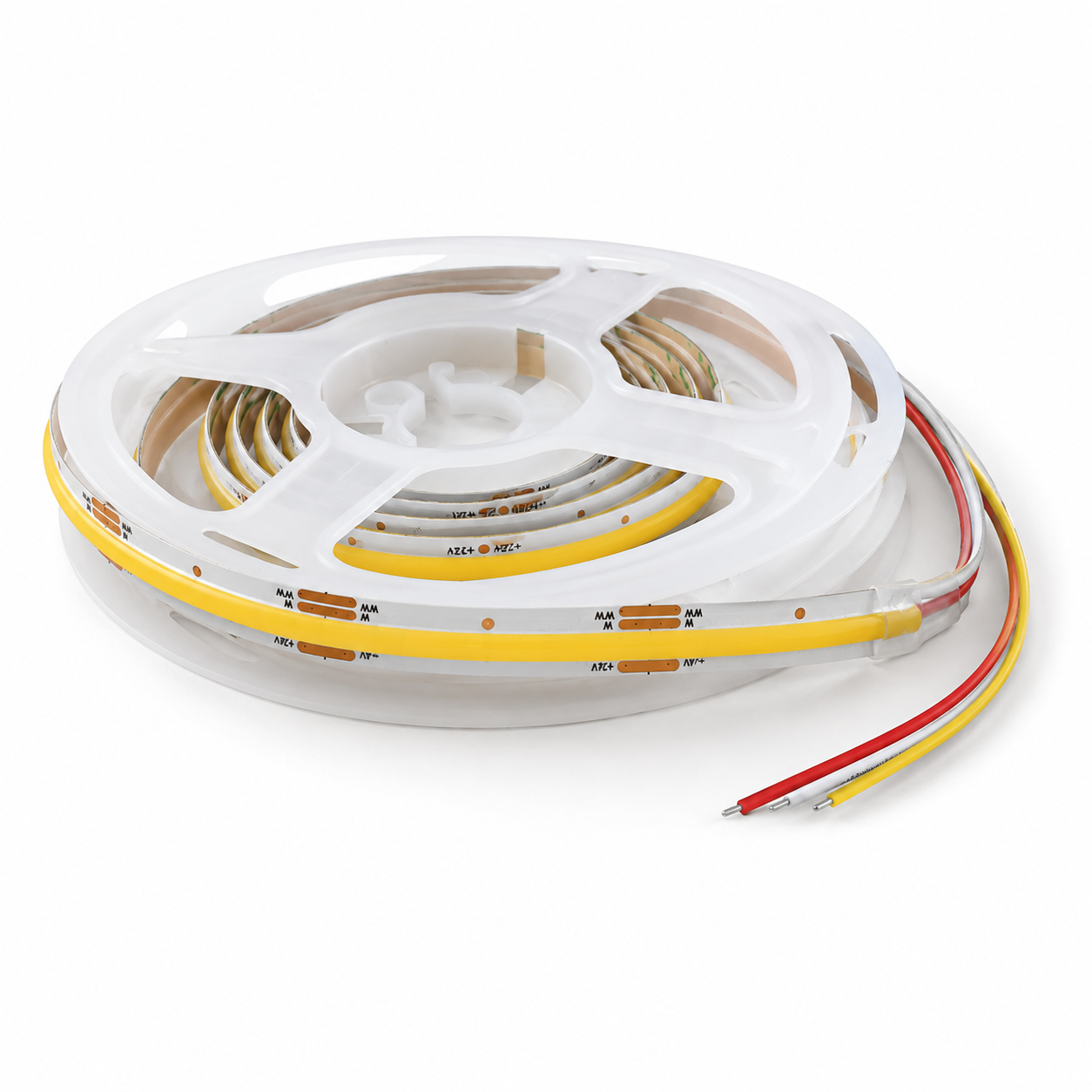 24V CCT COB LED Strip Light Tunable White 2700K–6500K – Dotless Super Bright Self Adhesive LED Tape, 1m–100m