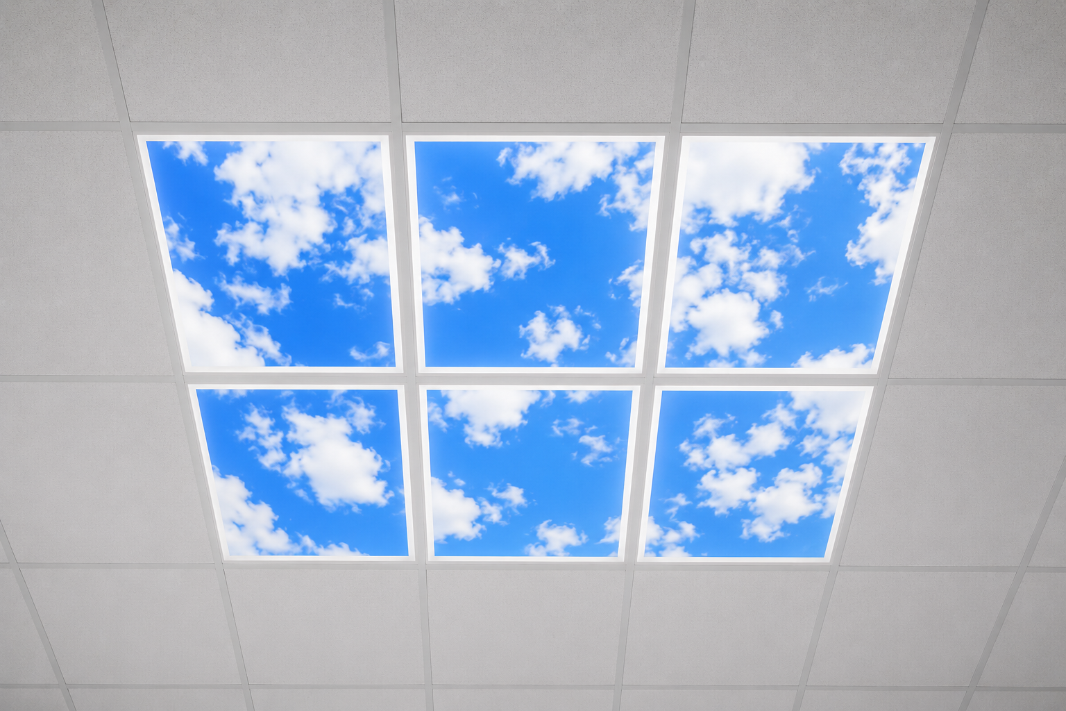 48W Sky Cloud Pattern LED Flat Slim Panel Light Ceiling Lamp Driver 600x600 mm