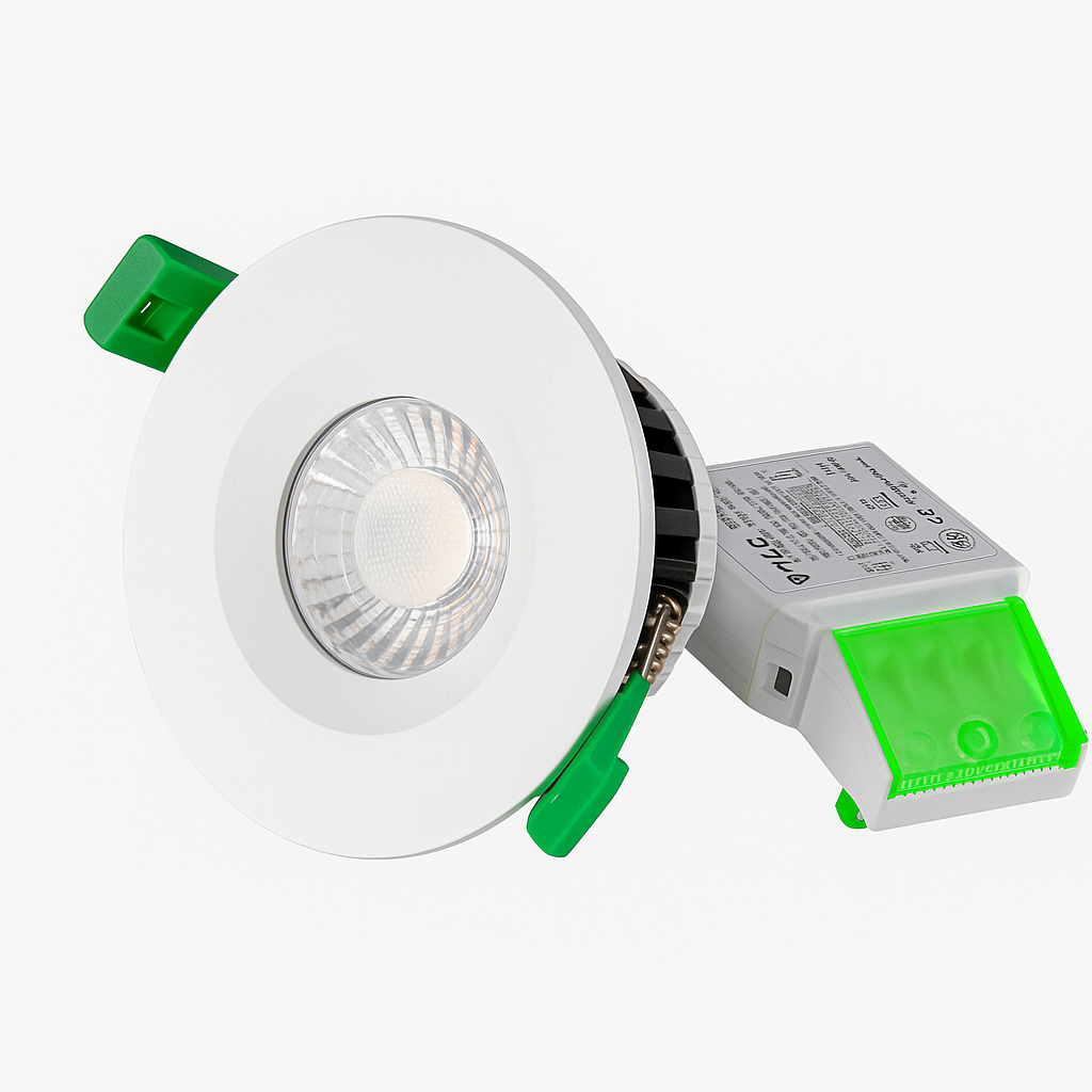 V-TAC IP65 Fire Rated LED Downlight – Dimmable Multi CCT & Wattage, Insulation Coverable, Choice of Bezels