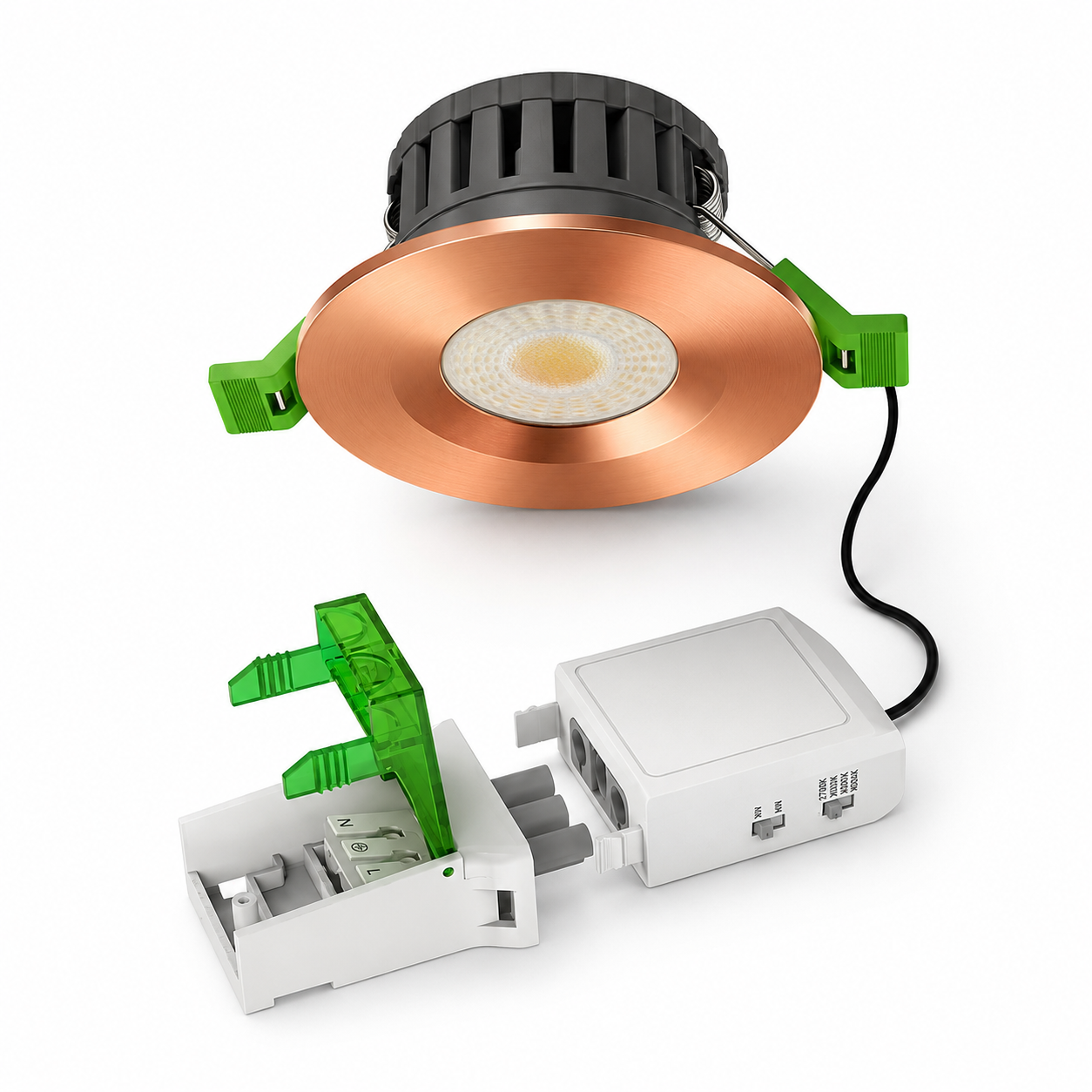 V-TAC IP65 Fire Rated LED Downlight – Dimmable Multi CCT & Wattage, Insulation Coverable, Choice of Bezels