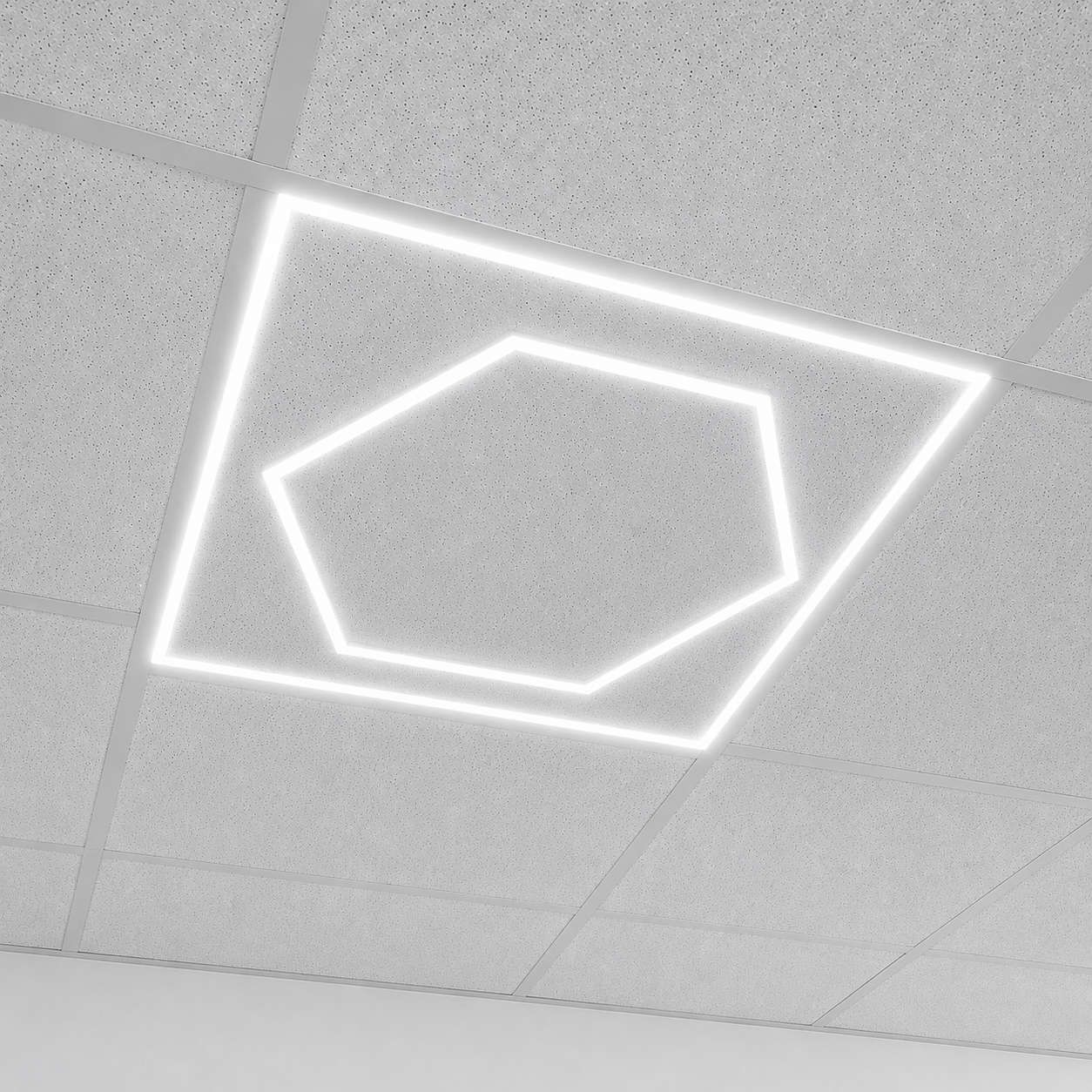 Hexagon Design 600x600 LED Panel Light 60W 6500K Cool White | 595x595 LED Ceiling Panel
