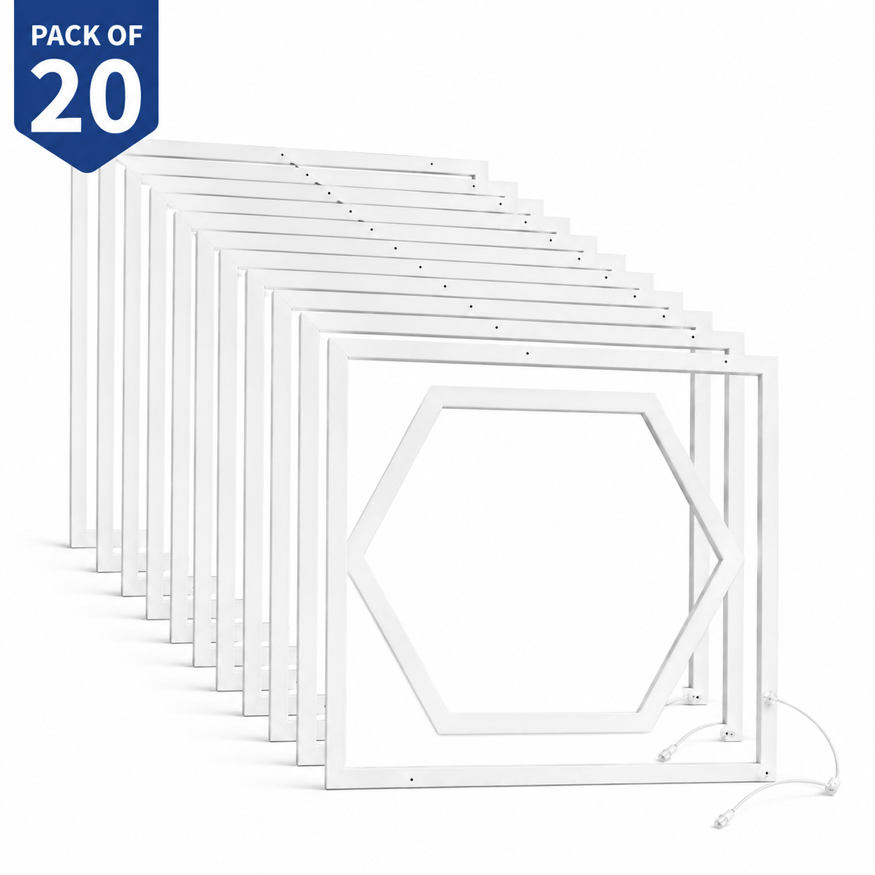 Hexagon Design 600x600 LED Panel Light 60W 6500K Cool White | 595x595 LED Ceiling Panel