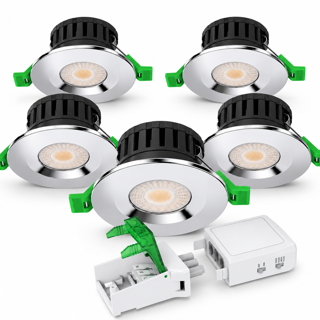 V-TAC IP65 Fire Rated LED Downlight – Dimmable Multi CCT & Wattage, Insulation Coverable, Choice of Bezels