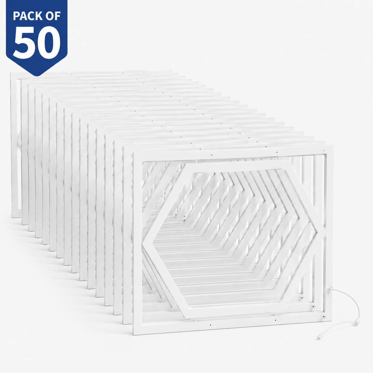 Pack of 50 Hexagon Design 600x600 LED Panel Lights