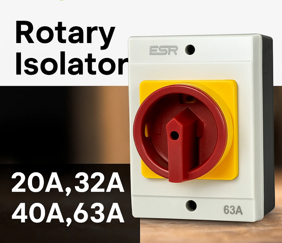 ESR IP65 Rotary Electrical Isolator Switch Disconnector 20a - 40a 3pole 4pole