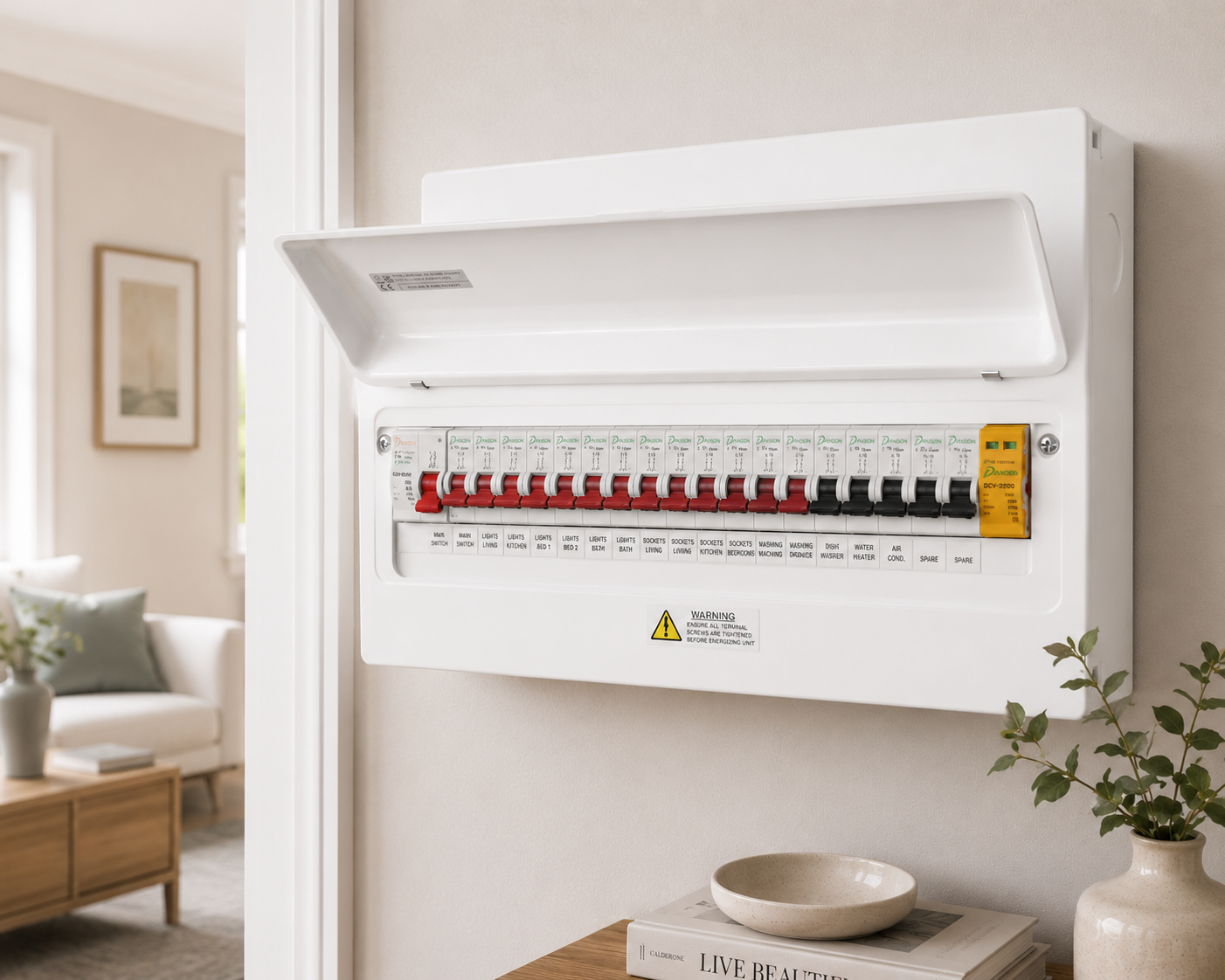 13 Way Metal Consumer Unit with T2 SPD & 100A Main Switch Single Phase E-MM164/SPD1
