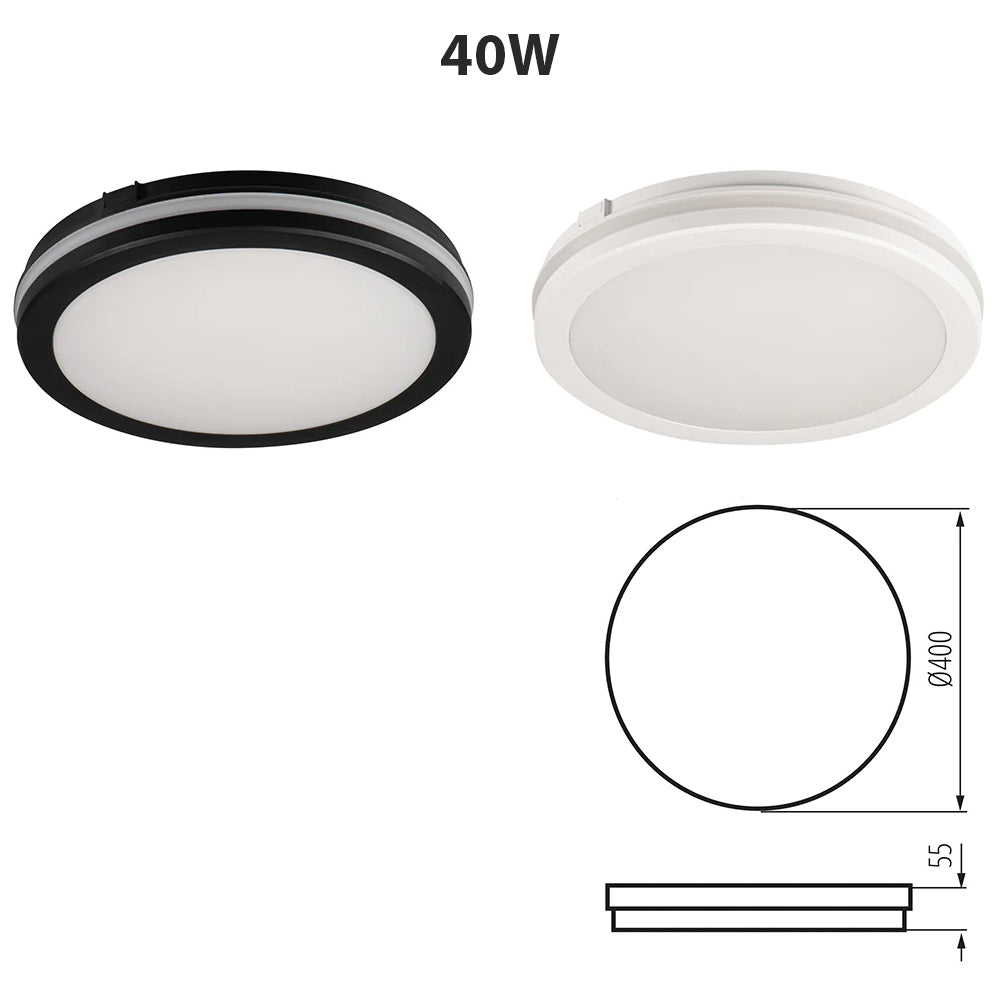 Kanlux BENO ECO IP65 Waterproof CCT LED Round Bulkhead Ceiling & Wall Mounted Light 12-40W - Outdoor & Indoor Mounting