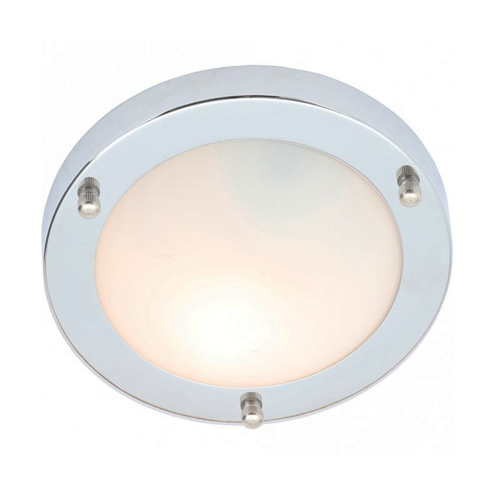 FORUM Delphi Ceiling Flush Light Chrome/Glass E14-IP44