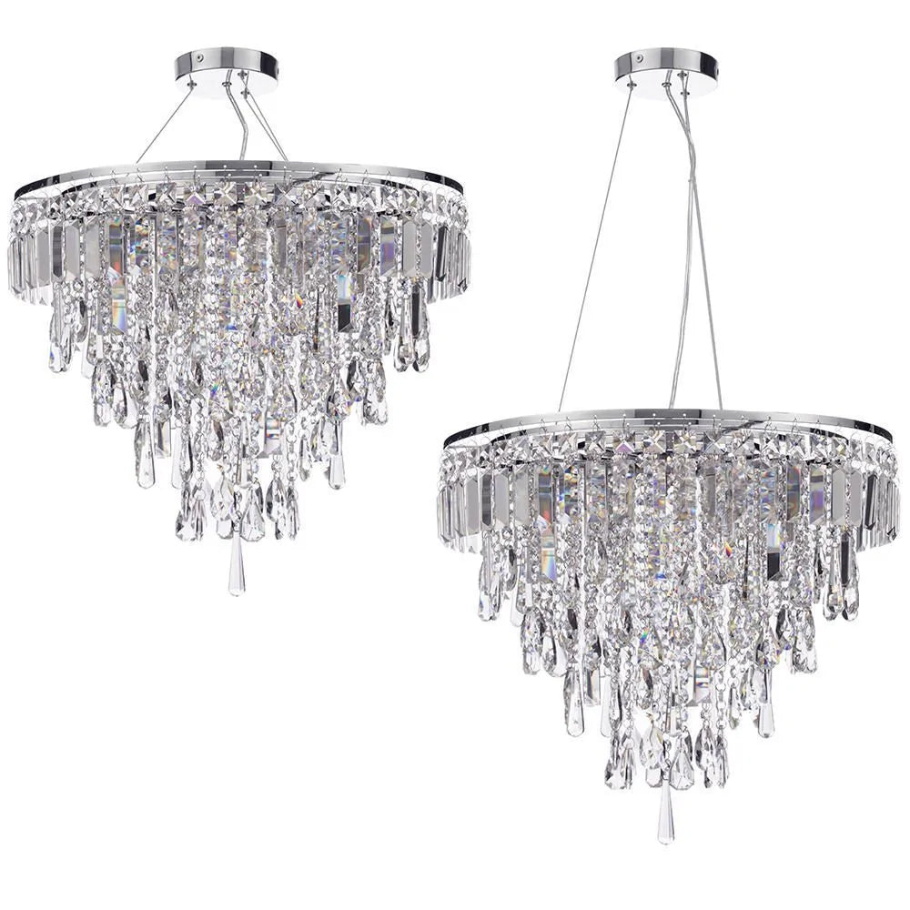 FORUM Bresna 6 light Pendant Ceiling Mounted Chandelier Chrome G9-IP44