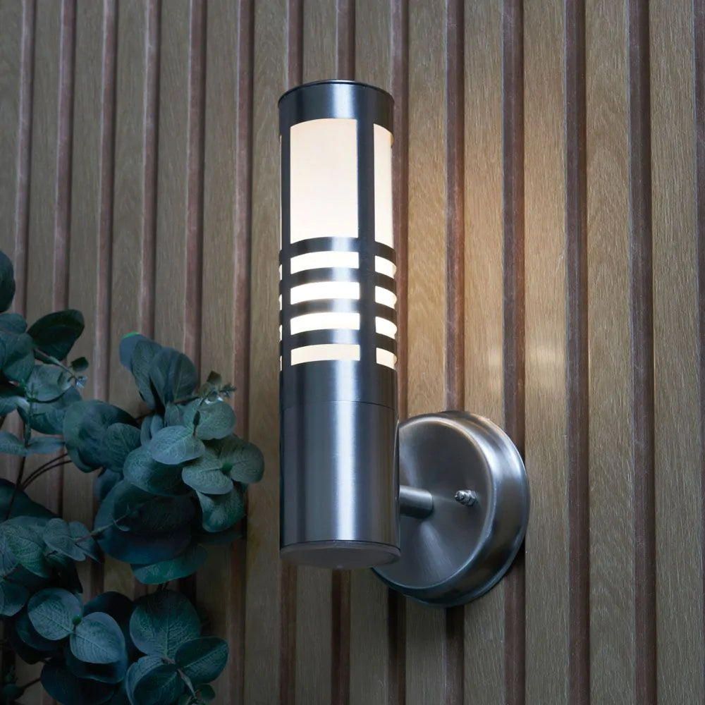 FORUM Delta Slat Wall Mounted Lantern Light S.Steel GU10-IP44