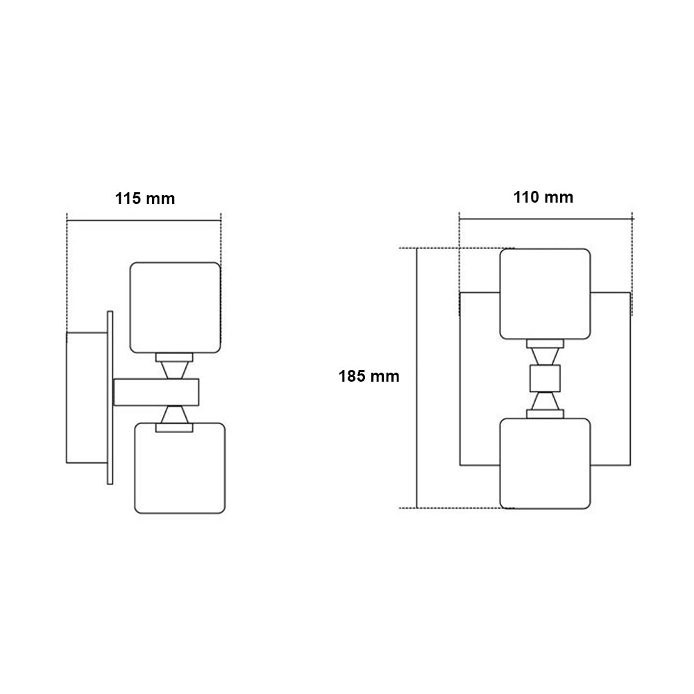 FORUM Taurus 2 LT Wall Mounted Light Chrome/smoked Glass G9-IP44