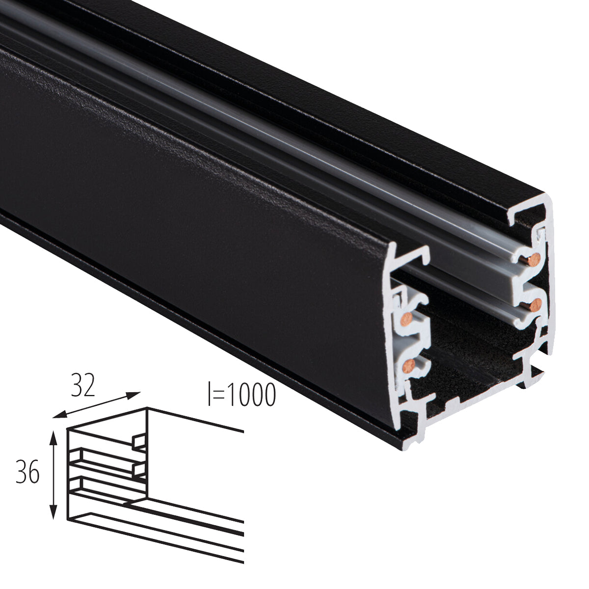 Kanlux TEAR 1M 3C 3 Circuit Track Length Rail Surface Ceiling Mounted System