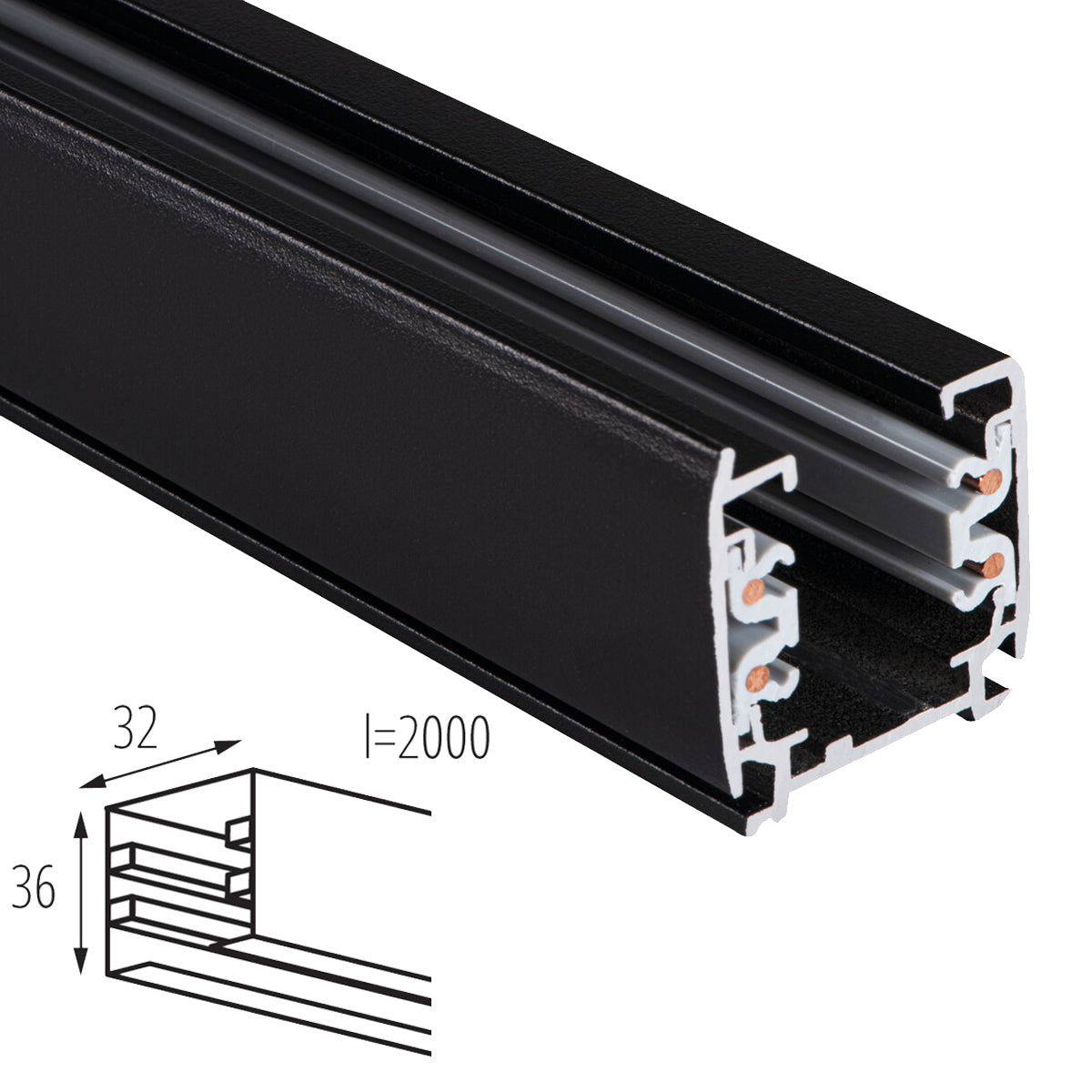 Kanlux TEAR 2M 3C 3 Circuit Track Rail System - Designed for Creative Retail or Residential Applications