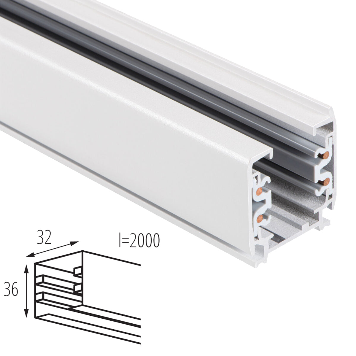 Kanlux TEAR 2M 3C 3 Circuit Track Rail System - Designed for Creative Retail or Residential Applications