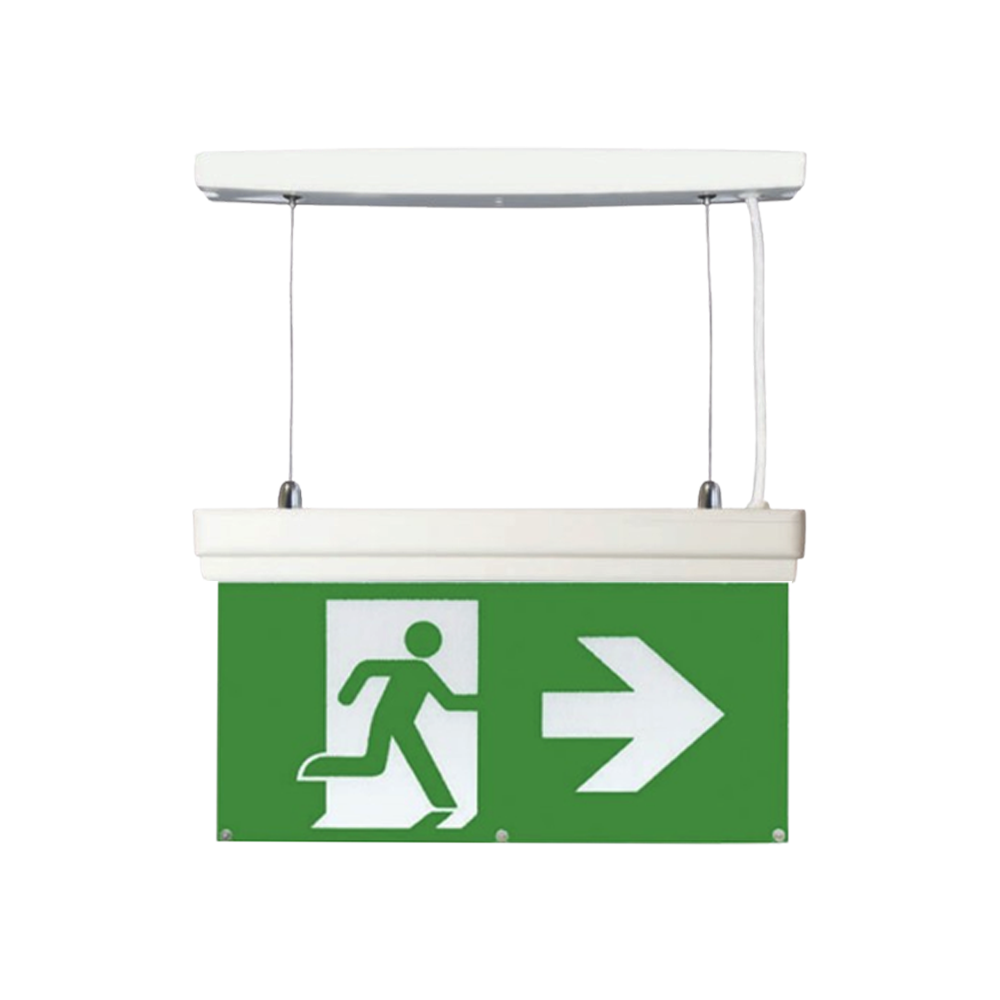 3W 3-in-1 LED Emergency Exit Sign Light Hanging Rear Side Mounted 3hr Maintained Non Maintained