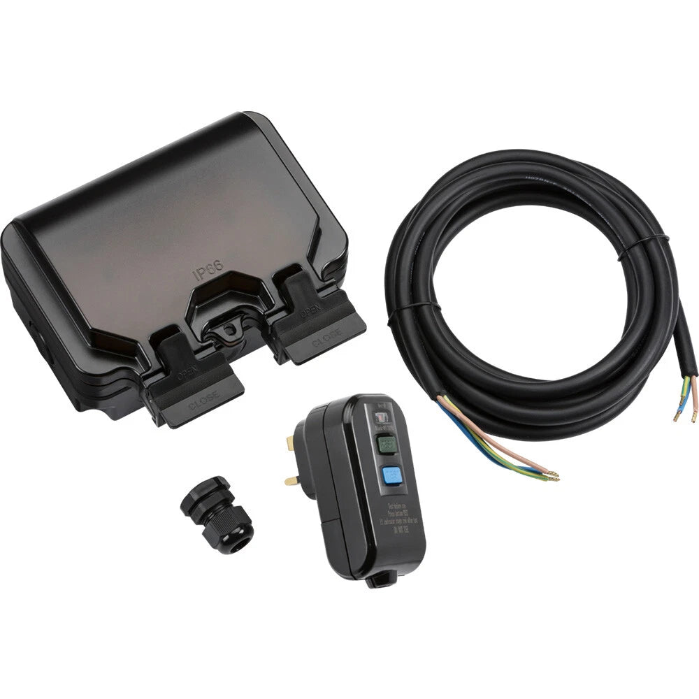 IP66 Weatherproof Outdoor 2G DP Switched Socket Single Double Fused Spur Outside
