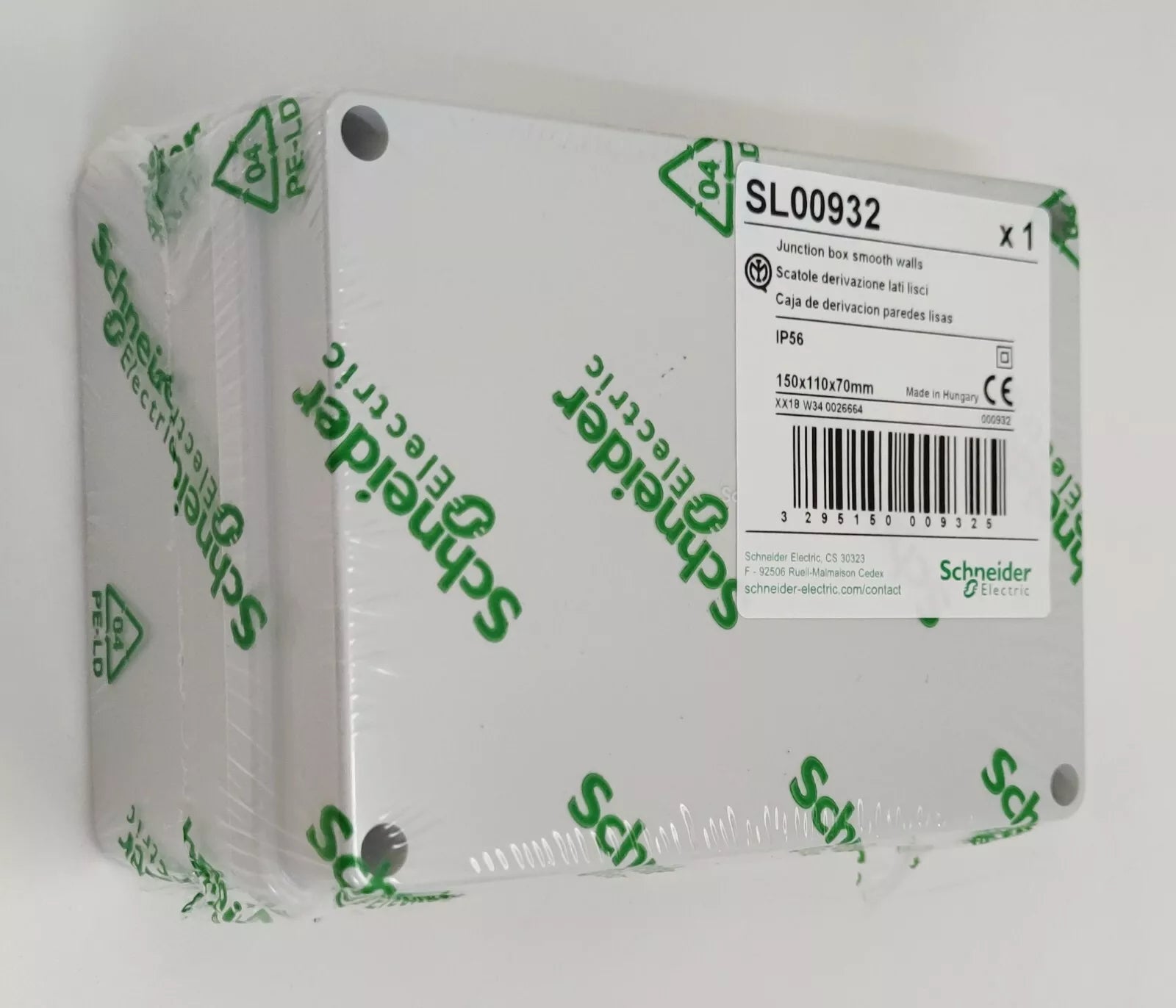 Schneider Electric SL00932 Junction Box 150 x 110 x 70mm IP56 Outdoor Waterproof
