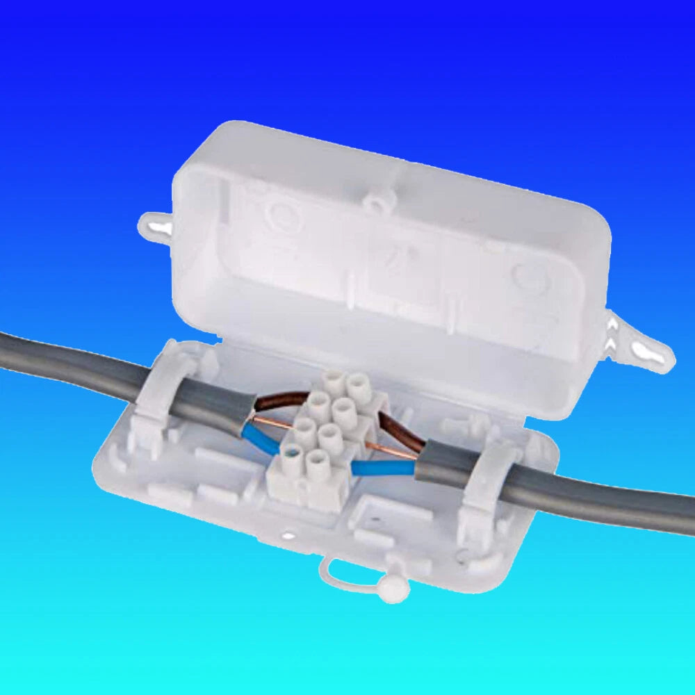 4 Pole 24A 240V Mains Inline Terminal Block Wire Choc Electrical Junction Box