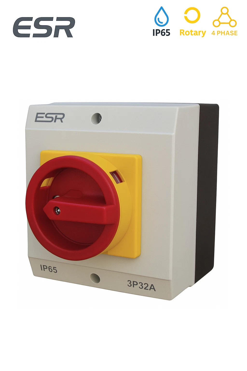 ESR Electrical Switch 4 Pole 20A IP65 Rotary Isolator Disconnector Surface Mount