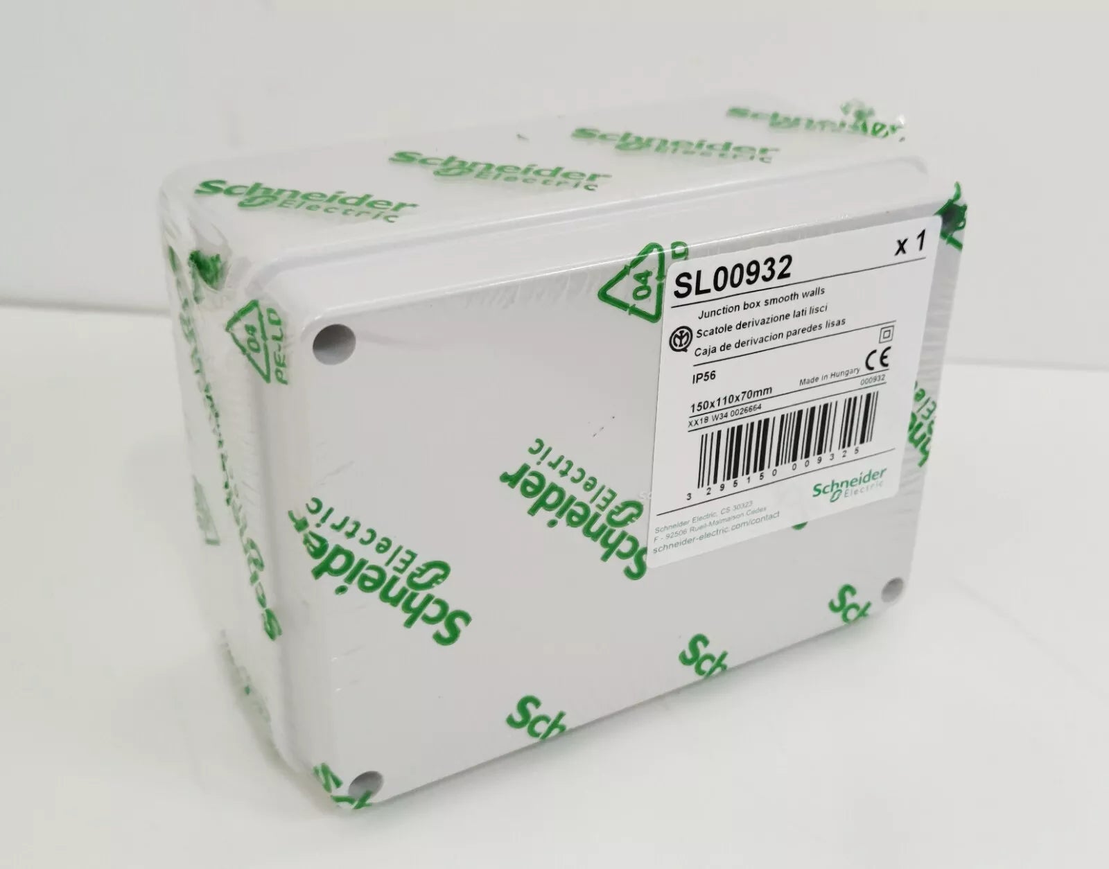 Schneider Electric SL00932 Junction Box 150 x 110 x 70mm IP56 Outdoor Waterproof